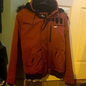 Hollister mens faux fur hoodie.